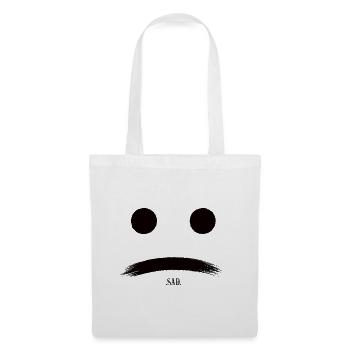 Trauriges Gesicht - Minimalistische Emotionale - Stoffbeutel - Weiß - Vorne