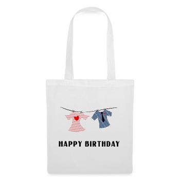 ALLES GUTE ZUM GEBURTSTAG. ALLES GUTE ZUM GEBURTSTAG. JAHRESTAG. - Stoffbeutel - Weiß - Vorne