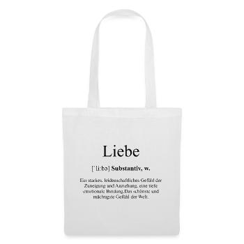 Liebe Definition Dictionary - Stoffbeutel - Weiß - Vorne