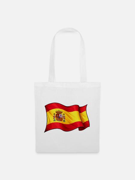 Spanische Flaggen-Wellen-Design - Stoffbeutel - Weiß