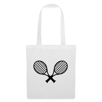 Tennis Schläger Rackets - Stoffbeutel - Weiß - Vorne