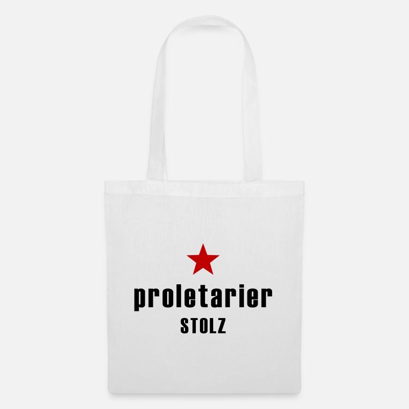 Proletarian pride with a red star - Tote Bag - white
