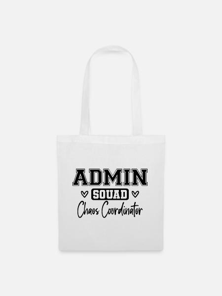 Admin Squad: Farbig Retro Büroteam Geschenk - Stoffbeutel - Weiß