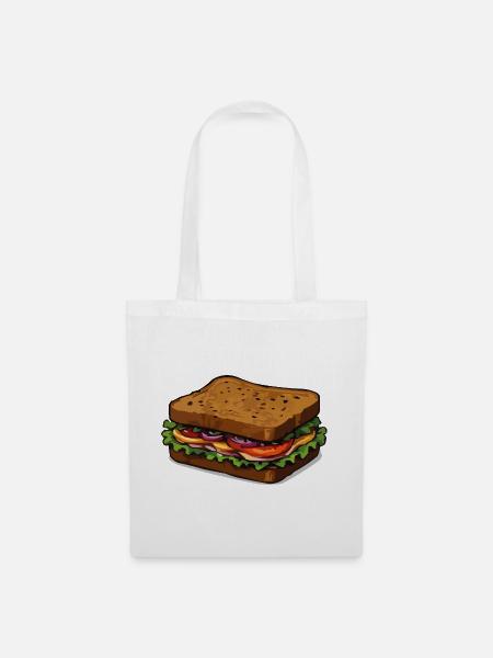 Sandwich Illustration - Stoffbeutel - Weiß