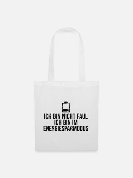 Energiesparmodus An Shirt | Lustiges Geschenk - Stoffbeutel - Weiß