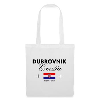 Dubrovnik Kroatien Koordinaten Reise Souvenir - Stoffbeutel - Weiß - Vorne