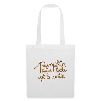 Pumpkin Spice Latte - kreatives Herbst Design - Stoffbeutel - Weiß - Vorne