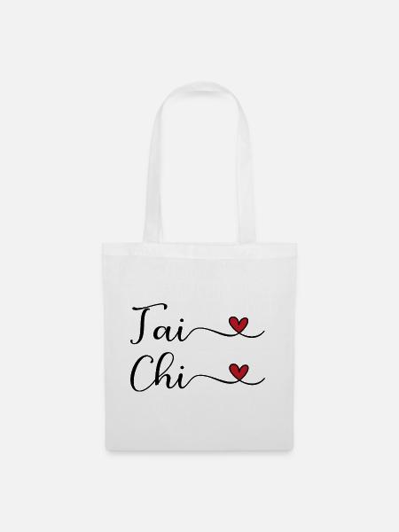 Tai Chi Herz - Stoffbeutel - Weiß