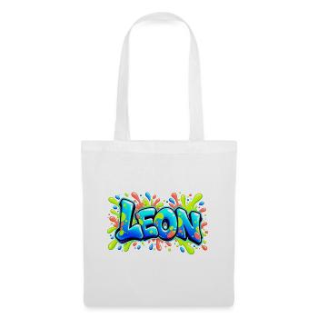 LEON Graffiti Fluo: Der Name, der für Aufsehen sorgt! - Stoffbeutel - Weiß - Vorne