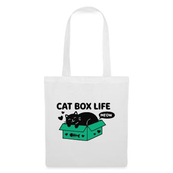 Cat Box Life Katzen Logo - Stoffbeutel - Weiß - Vorne