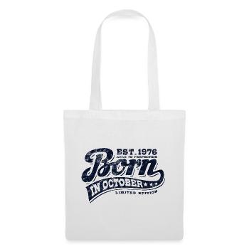 Born in October 1976 - Geburtstag - Geschenk - Stoffbeutel - Weiß - Vorne