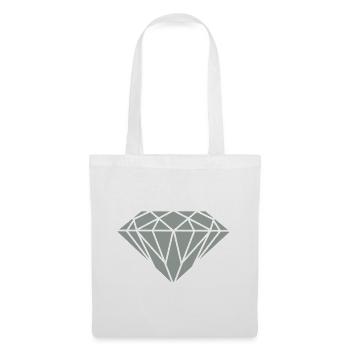 Geometrischer Diamant Linienkunst - Stoffbeutel - Weiß - Vorne