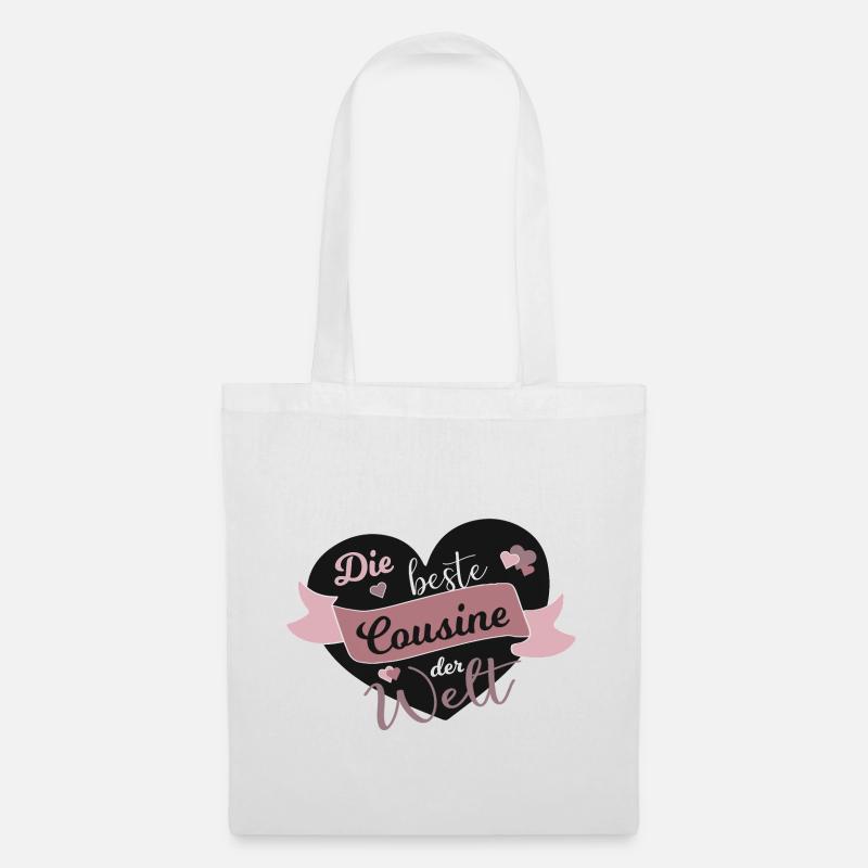 Beste Cousine der Welt Cousinen Spruch Geschenk - Stoffbeutel - Weiß