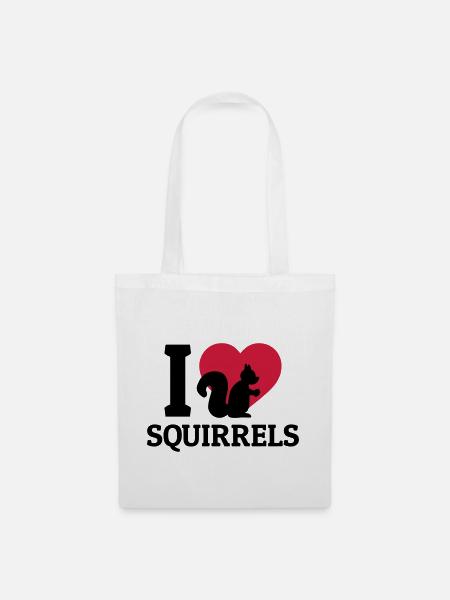 I love Squirrels - Tote Bag - white