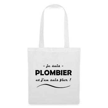 je suis plombier - Sac en tissu - blanc - Devant