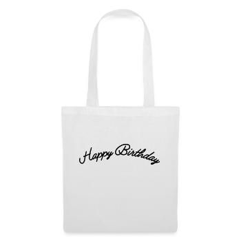Bon anniversaire - Sac en tissu - blanc - Devant