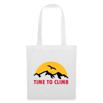 Time to climb (Berge, Sonne im Hintergrund, Vogel) - Stoffbeutel - Weiß - Vorne