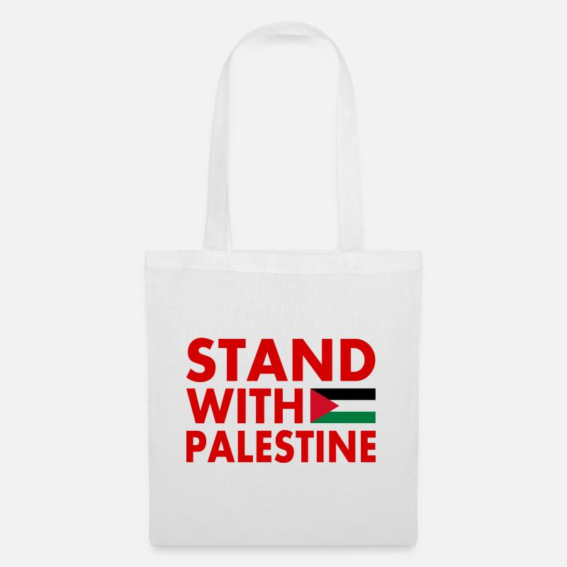 Stand with palestine - Stoffbeutel - Weiß