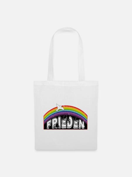 RAINBOW Regenbogen FRIEDEN - Stoffbeutel - Weiß