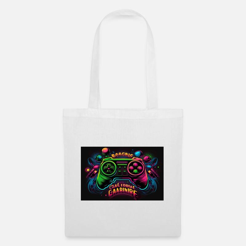 Neon Space Gamepad - Stoffbeutel - Weiß