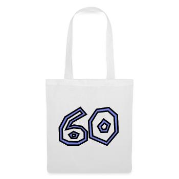 60. 60 ANS. 60e ANNIVERSAIRE. ANNIVERSAIRE 60 ANS. - Sac en tissu - blanc - Devant