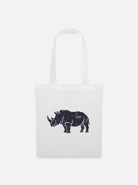 Sternen-Nashorn mit Galaxy-Hintergrund - Stoffbeutel - Weiß