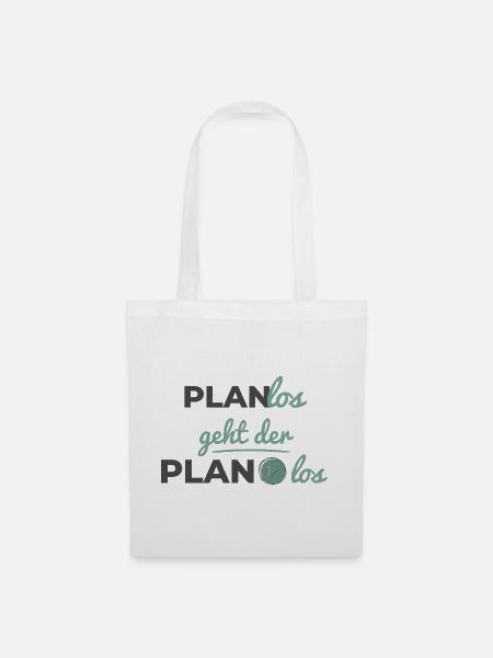 Planlos geht der Plan los – Scandi Soft Typografie - Stoffbeutel - Weiß