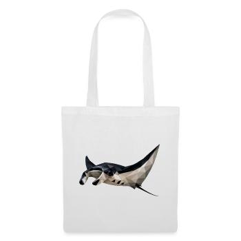 Geometrischer Mantarochen Kunstdruck - Stoffbeutel - Weiß - Vorne