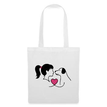 Hundemama Hund Mädchen Liebe Frauchen - Stoffbeutel - Weiß - Vorne