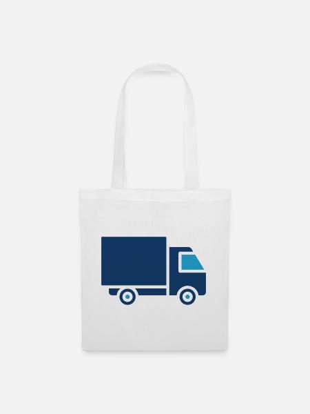 Lieferwagen-Solid-Icon-Frachttransportvektor - Stoffbeutel - Weiß