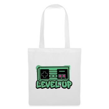 Level Up Controller Icon - Stoffbeutel - Weiß - Vorne