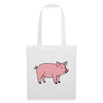 Schwein rosa Metzger Fleischer Geschenk - Stoffbeutel - Weiß - Vorne