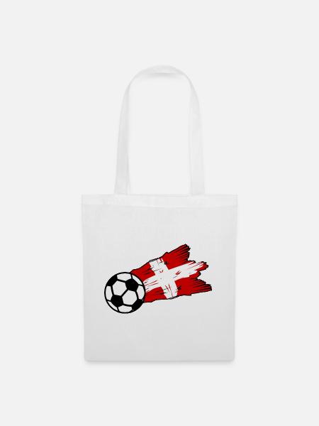 Schweizer Fußballflagge Kunst - Stoffbeutel - Weiß