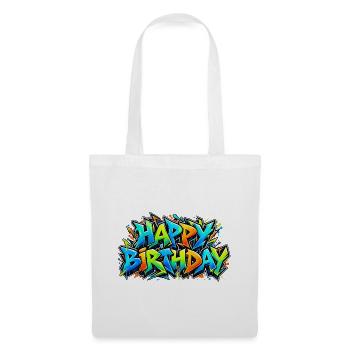 Herzlichen Glückwunsch zum Geburtstag Graffiti Fluo: Geschenk, das großartig ist! - Stoffbeutel - Weiß - Vorne
