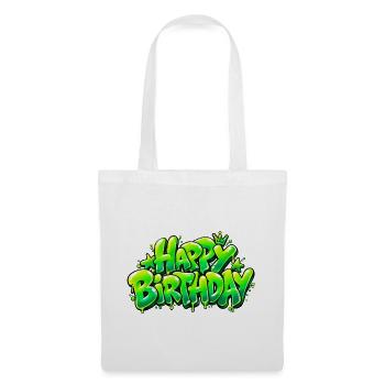 Happy Birthday Graffiti Slime: Zu stilvoll! - Stoffbeutel - Weiß - Vorne