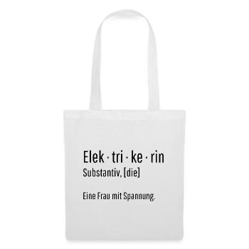 Elektrikerin Substantiv Definition Geschenk - Stoffbeutel - Weiß - Vorne