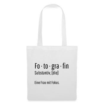 Fotografin Substantiv Definition Foto Geschenk - Stoffbeutel - Weiß - Vorne