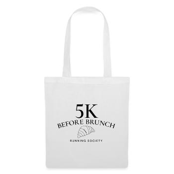 5K vor Brunch – Laufen & Brunch-Liebhaber - Stoffbeutel - Weiß - Vorne