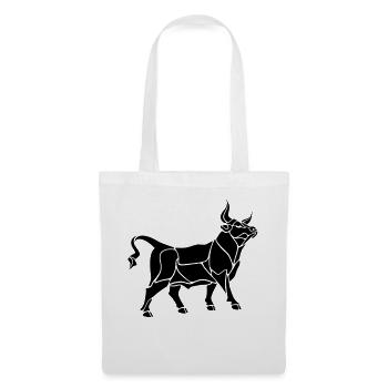 Taureau zodiaque - Sac en tissu - blanc - Devant