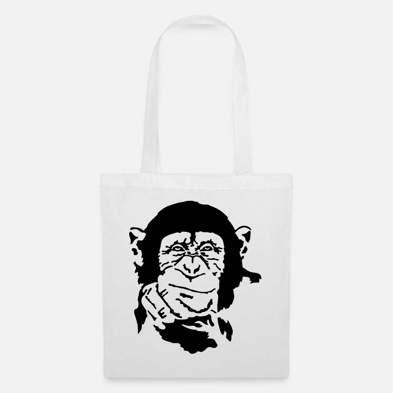 singe - Sac en tissu - blanc