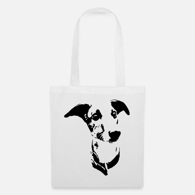 Whippet Kopf - Stoffbeutel - Weiß