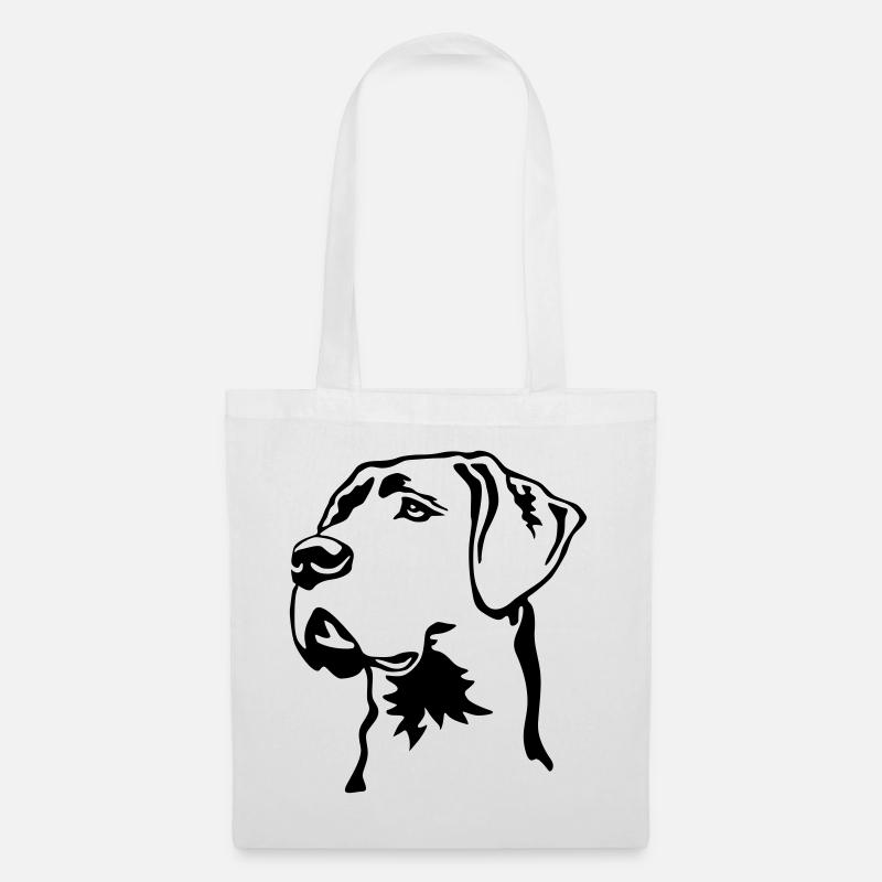 Deutsche Dogge Kopf - Stoffbeutel - Weiß