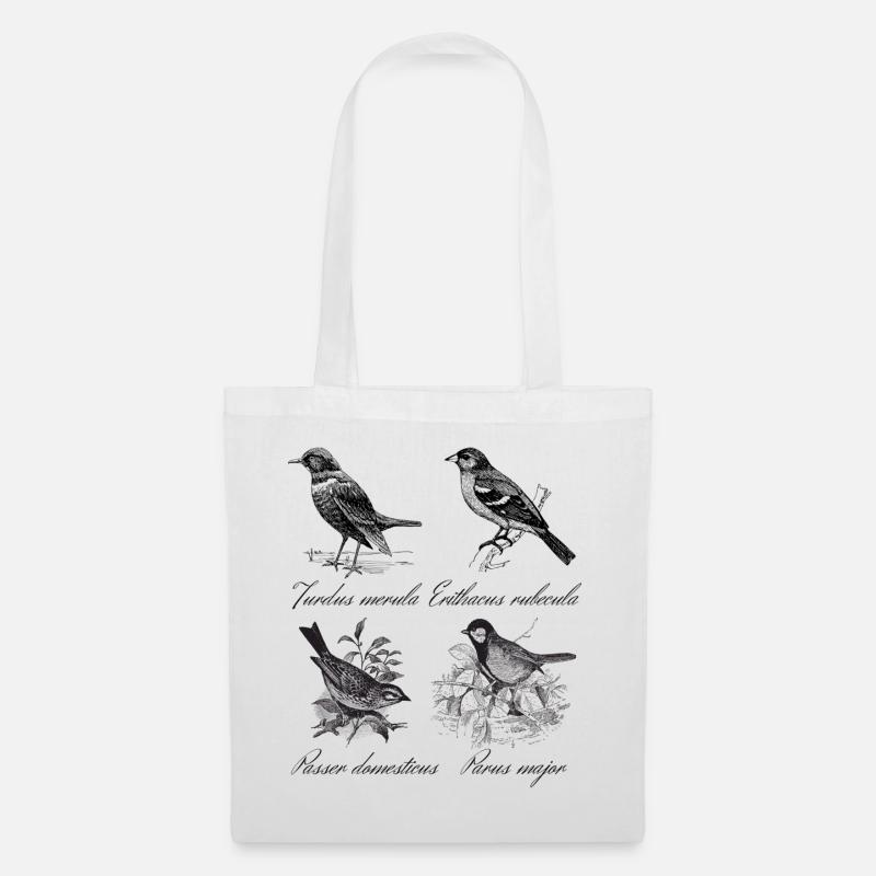 Oiseaux - Sac en tissu - blanc