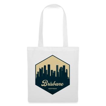 Brisbane Skyline Emblem - Stoffbeutel - Weiß - Vorne