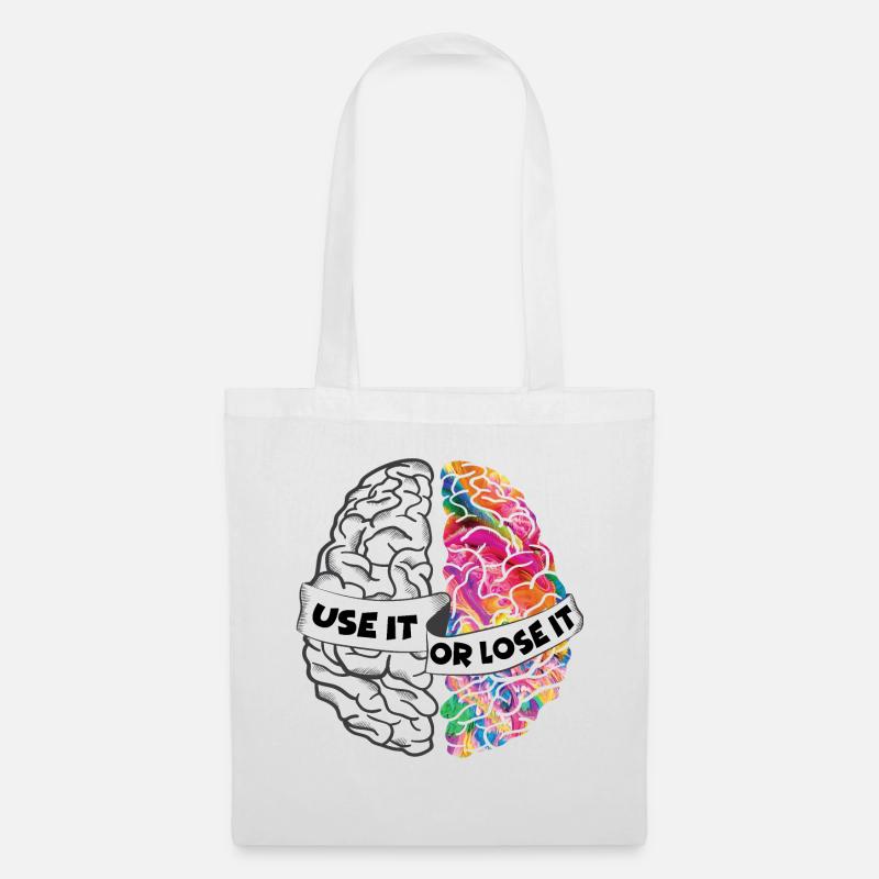 Use It Or Lose It - Left and Right Brain - Tote Bag - white