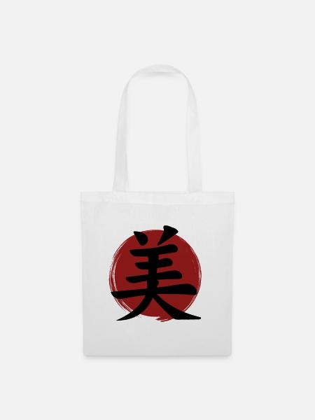 Beauty-Kanji - Stoffbeutel - Weiß
