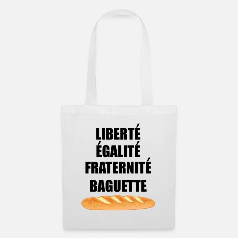 Liberté Egalité Fraternité Baguette - Stoffbeutel - Weiß