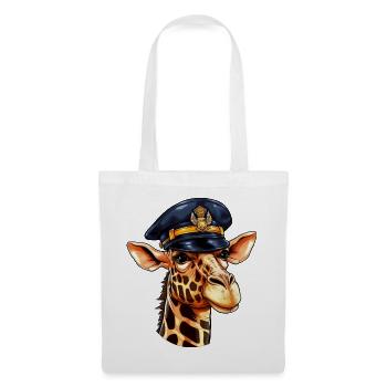 Girafe Policier - Sac en tissu - blanc - Devant