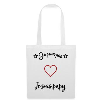 PAPY. FÊTE DES PÈRES. BONNE FÊTE PAPY. JE T'AIME. - Sac en tissu - blanc - Devant
