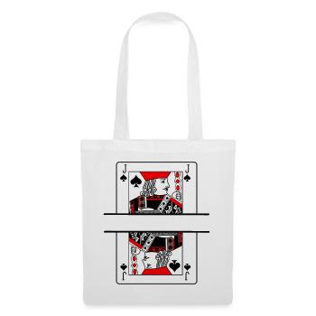 Carte à jouer pique fermier avec espace bannière - Sac en tissu - blanc - Devant